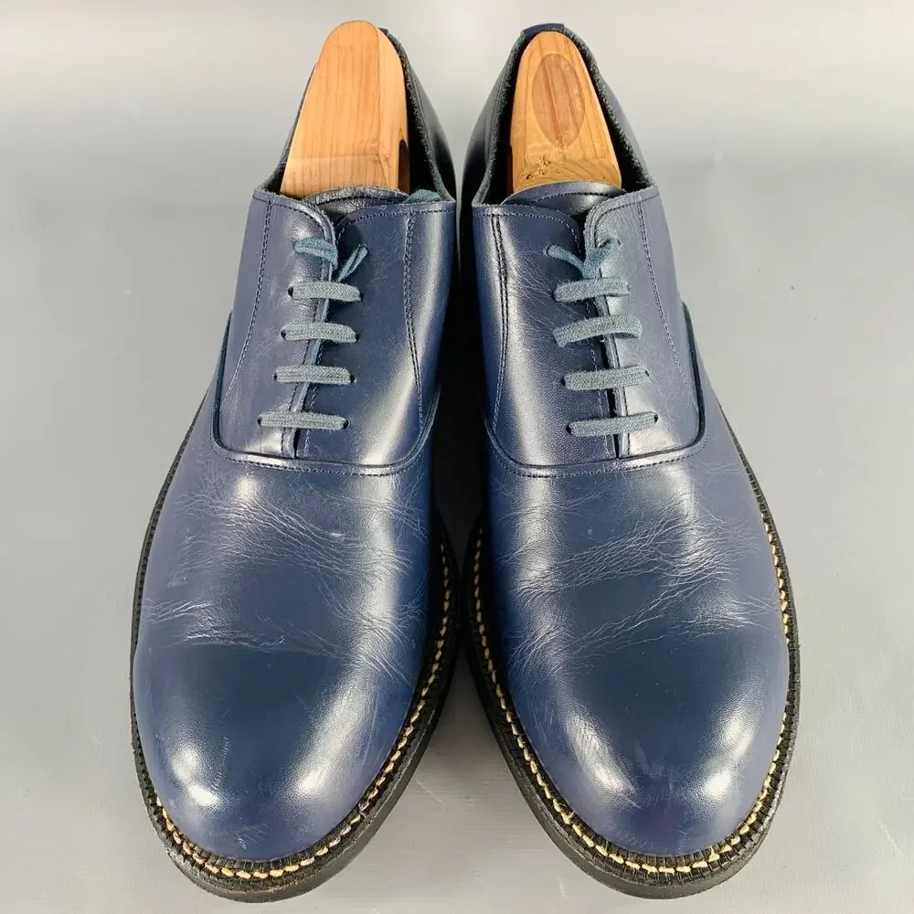 COMME des GARCONS HOMME Size 7.5 Navy Leather Oxford Lace-Up Shoes